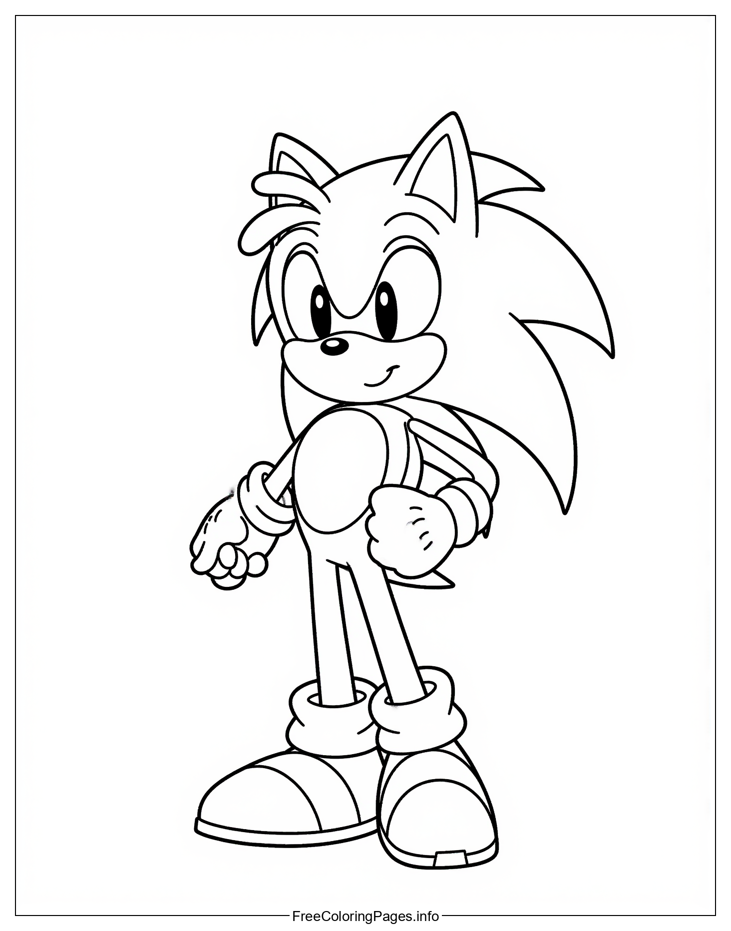 Free Sonic Coloring Page Downloadable Image Online - A Fun Way to Learn Colors, Shapes, and Patterns
