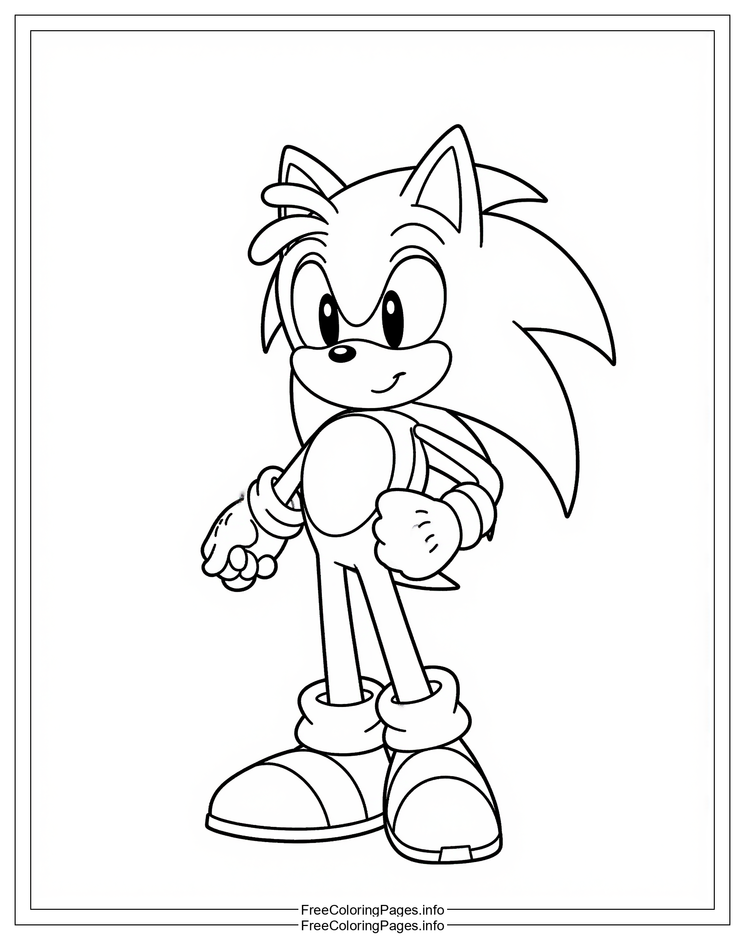 Sonic the Hedgehog Free Colouring Page, Downloadable PDF for Kids and Adults, Ideal for Relaxation and Creativity
