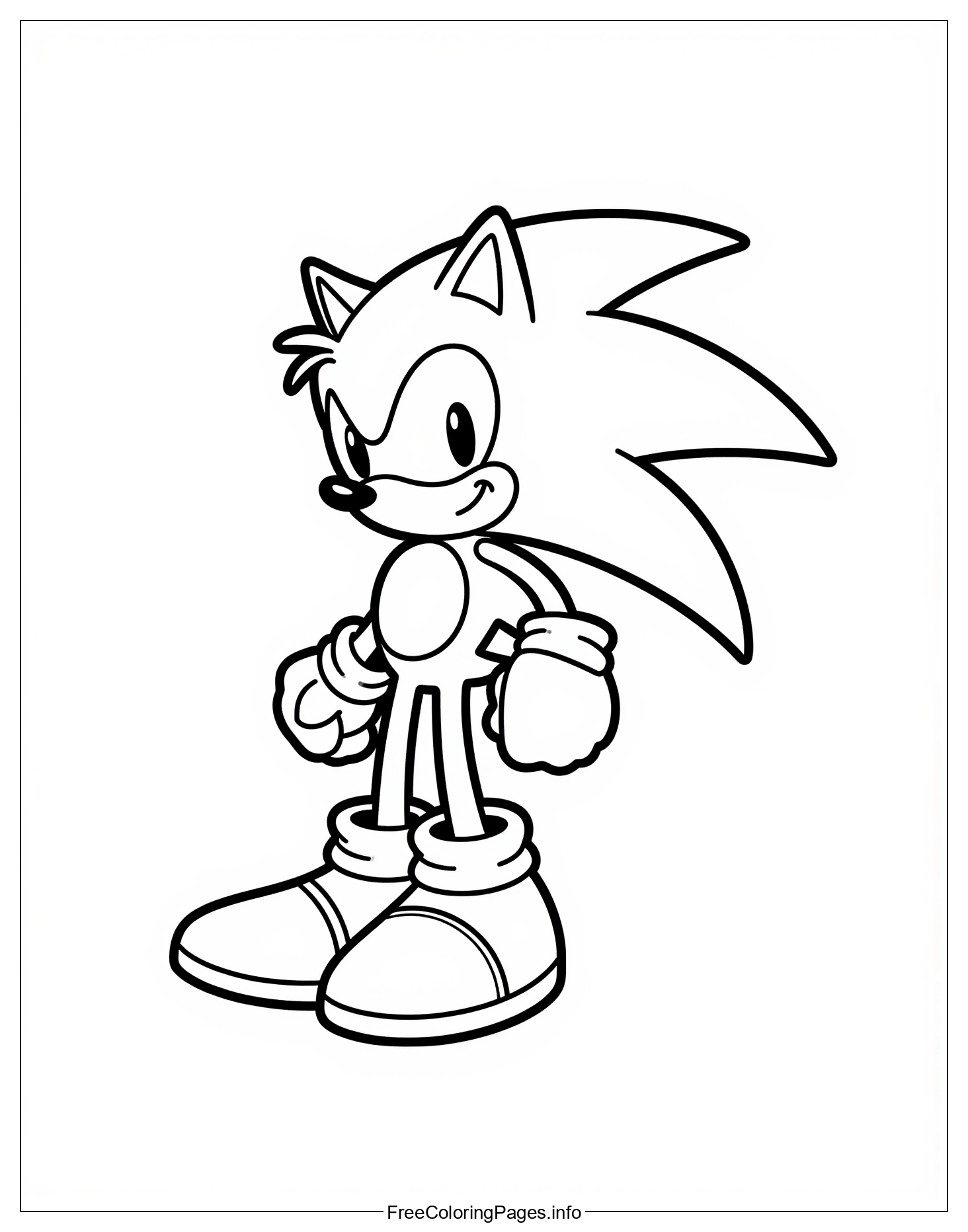 Sonic the Hedgehog Coloring Page: Free Downloadable Image for Kids Entertainment and Education