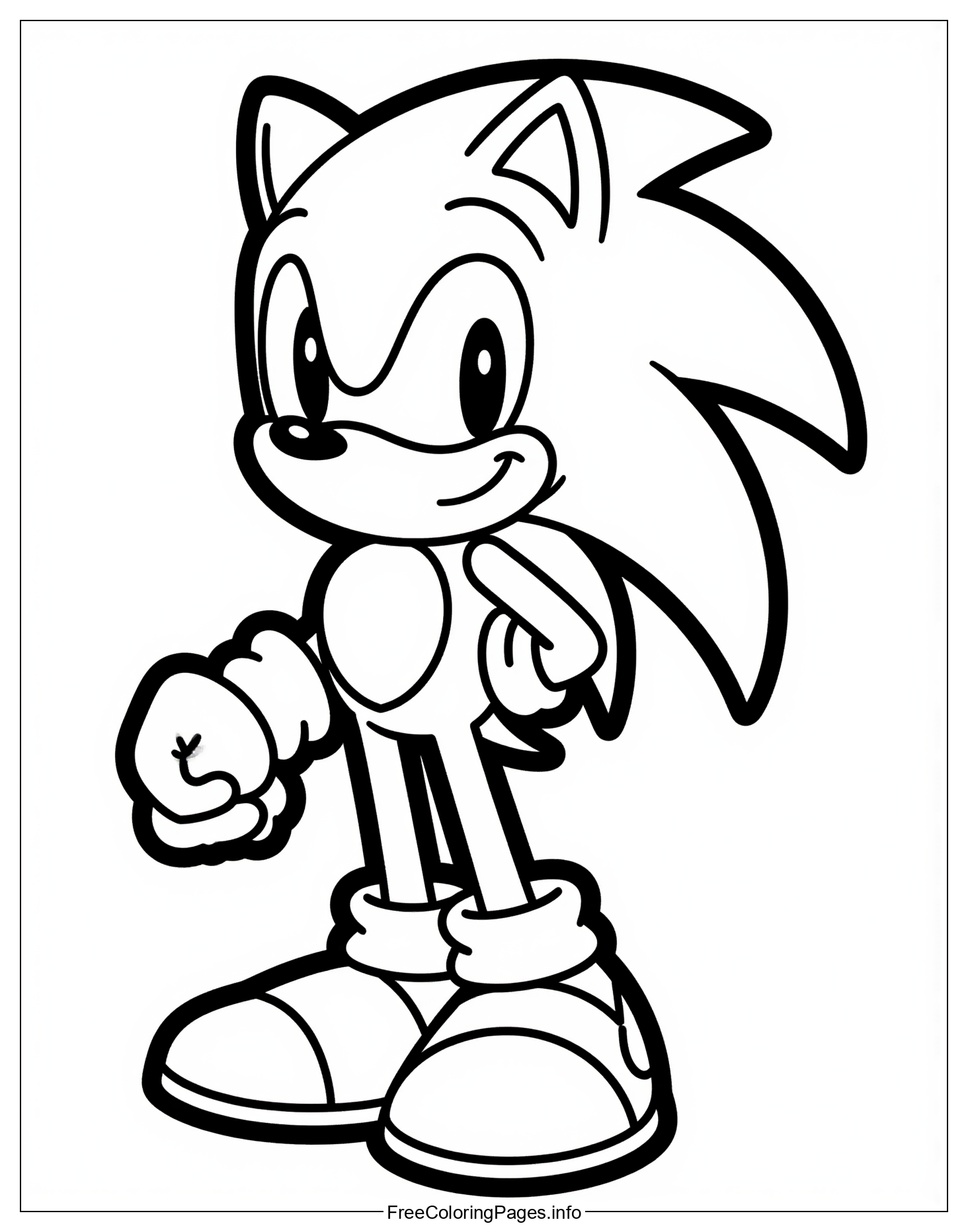 Sonic the Hedgehog Character Coloring Page: A Free Downloadable Image for Childrens Entertainment and Creativity