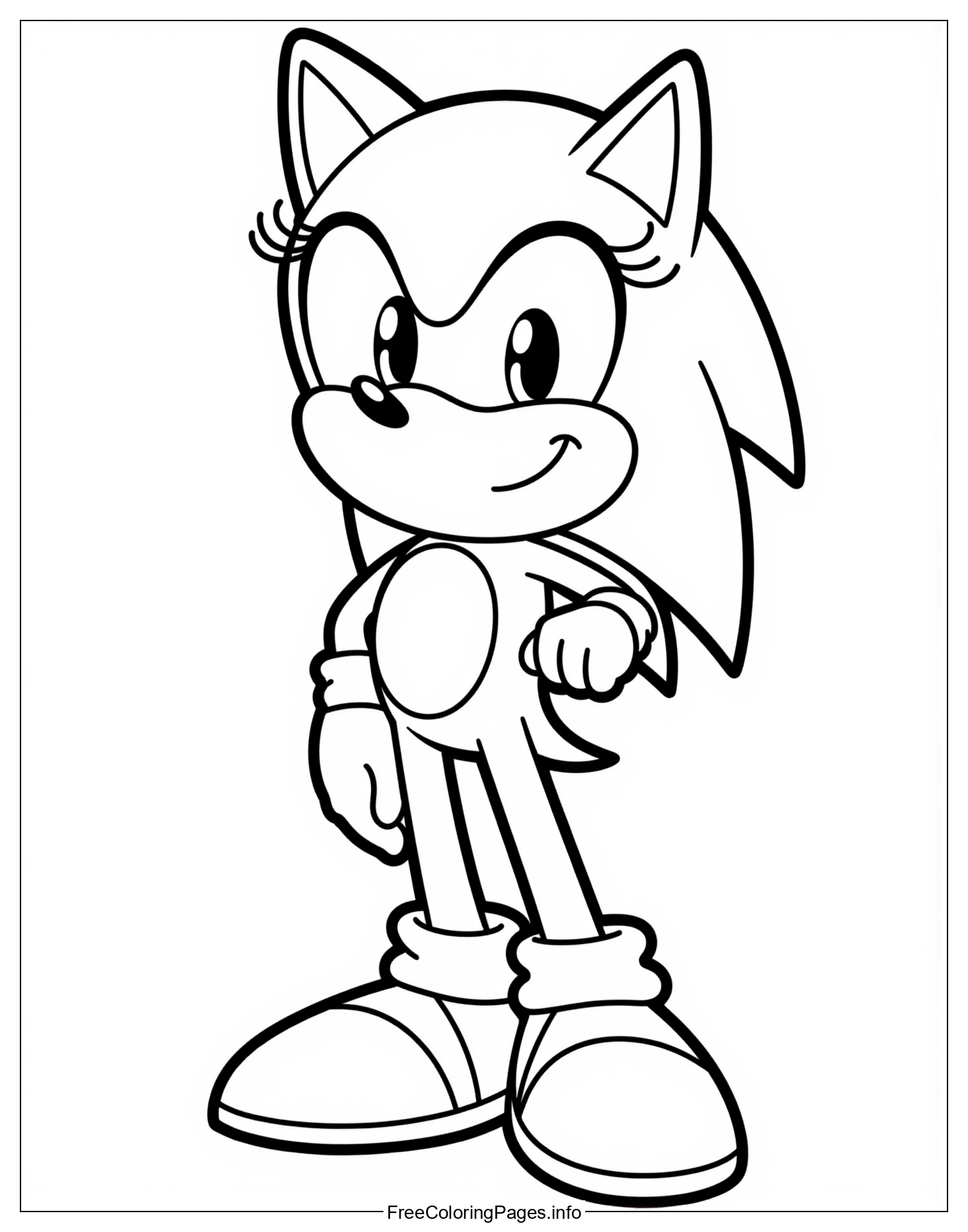 Sonic the Hedgehog Coloring Page: Free Printable Image for Childrens Entertainment and Creative Development
