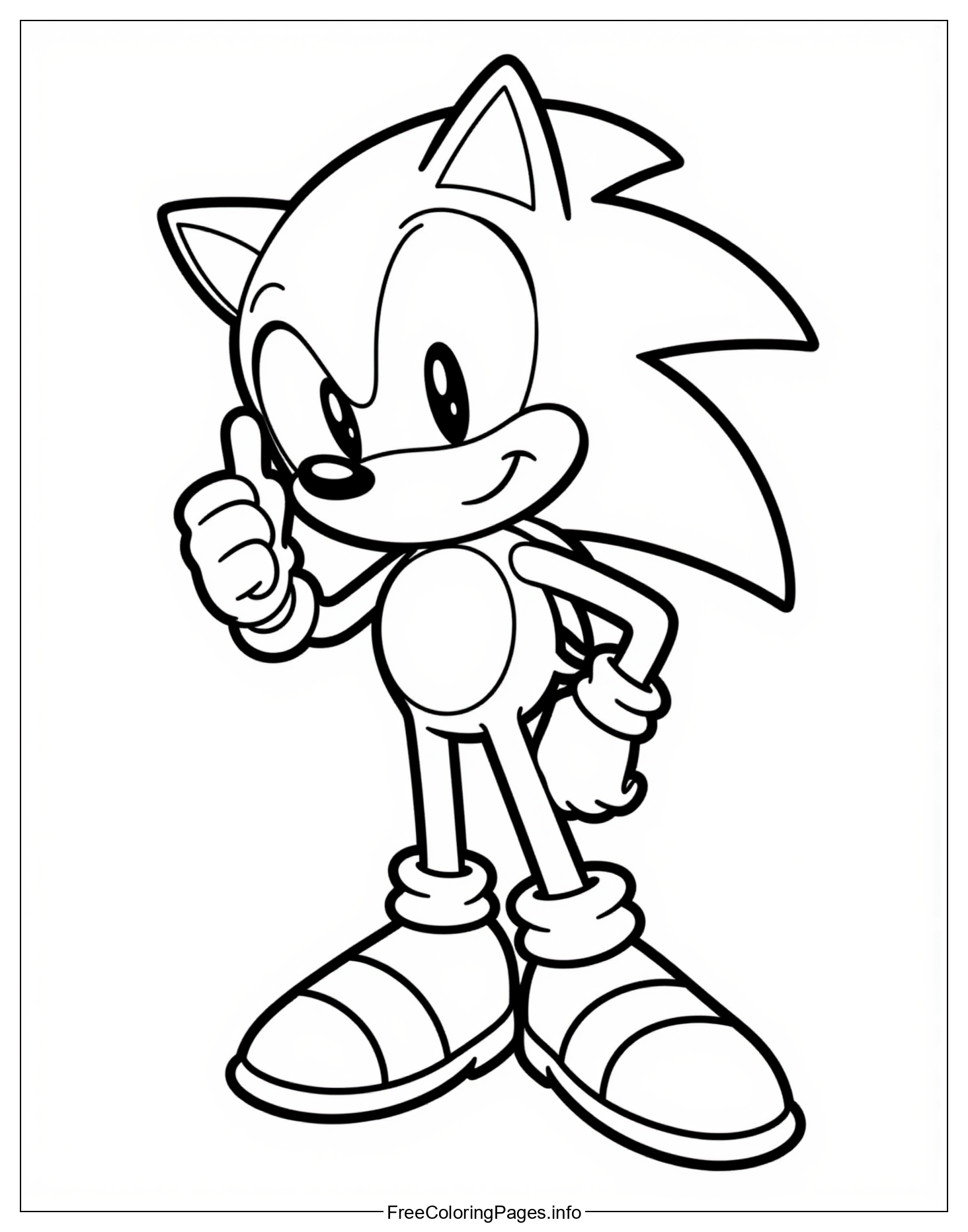 Sonic the Hedgehog Coloring Page: A Colorful Journey Through Green Hill Zone - Free Printable Coloring Sheet for Childrens Entertainment and Development