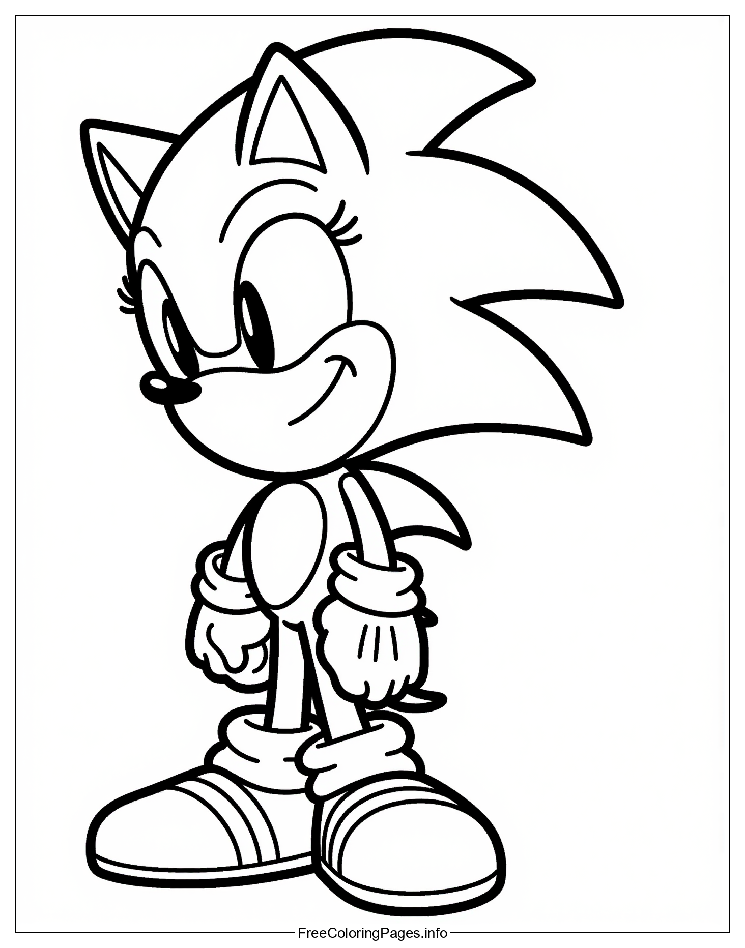 Sonic the Hedgehog Female Character Color Page Illustration Design
