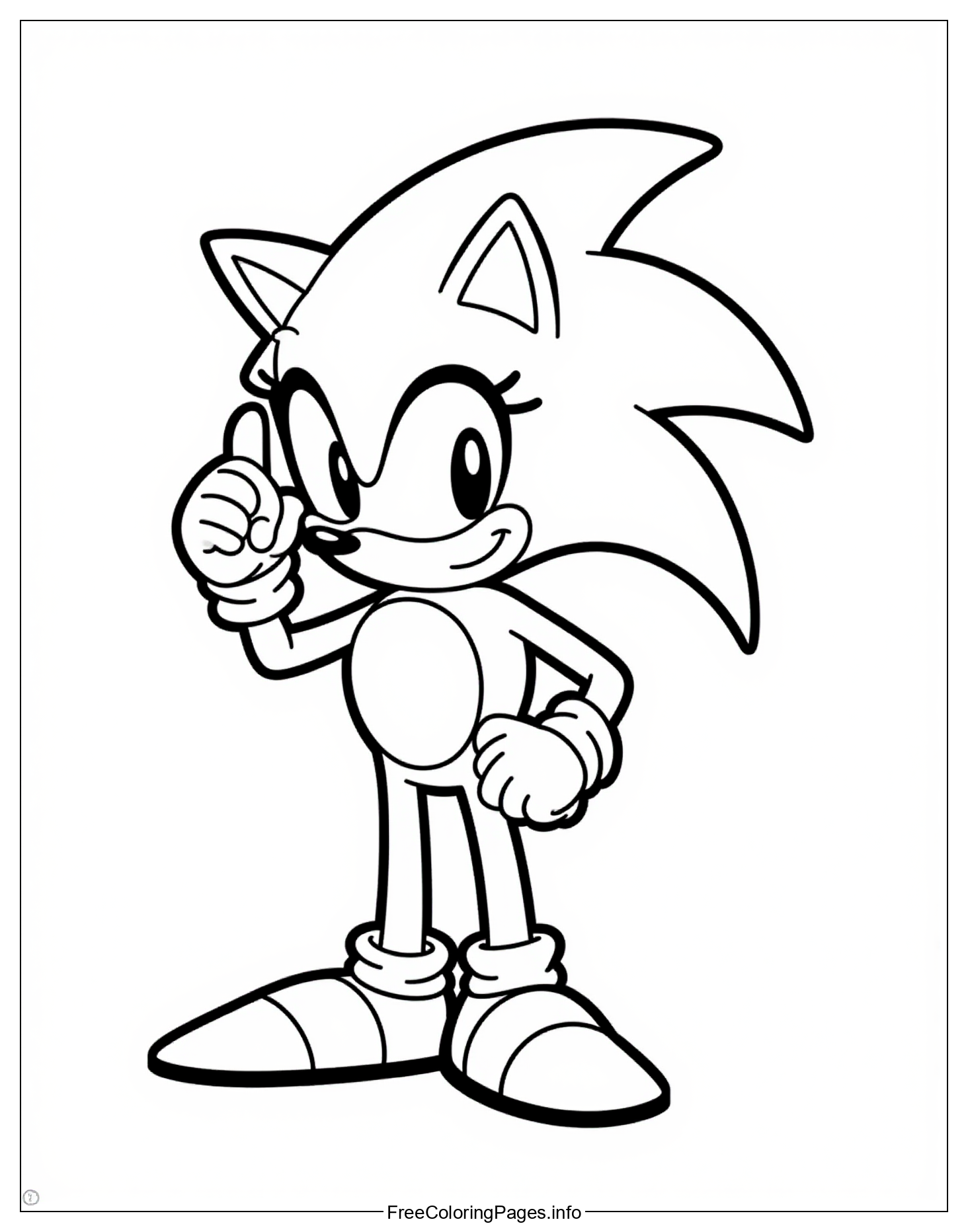 Sonic the Hedgehog Free Coloring Page - Downloadable Image with High-Quality Design