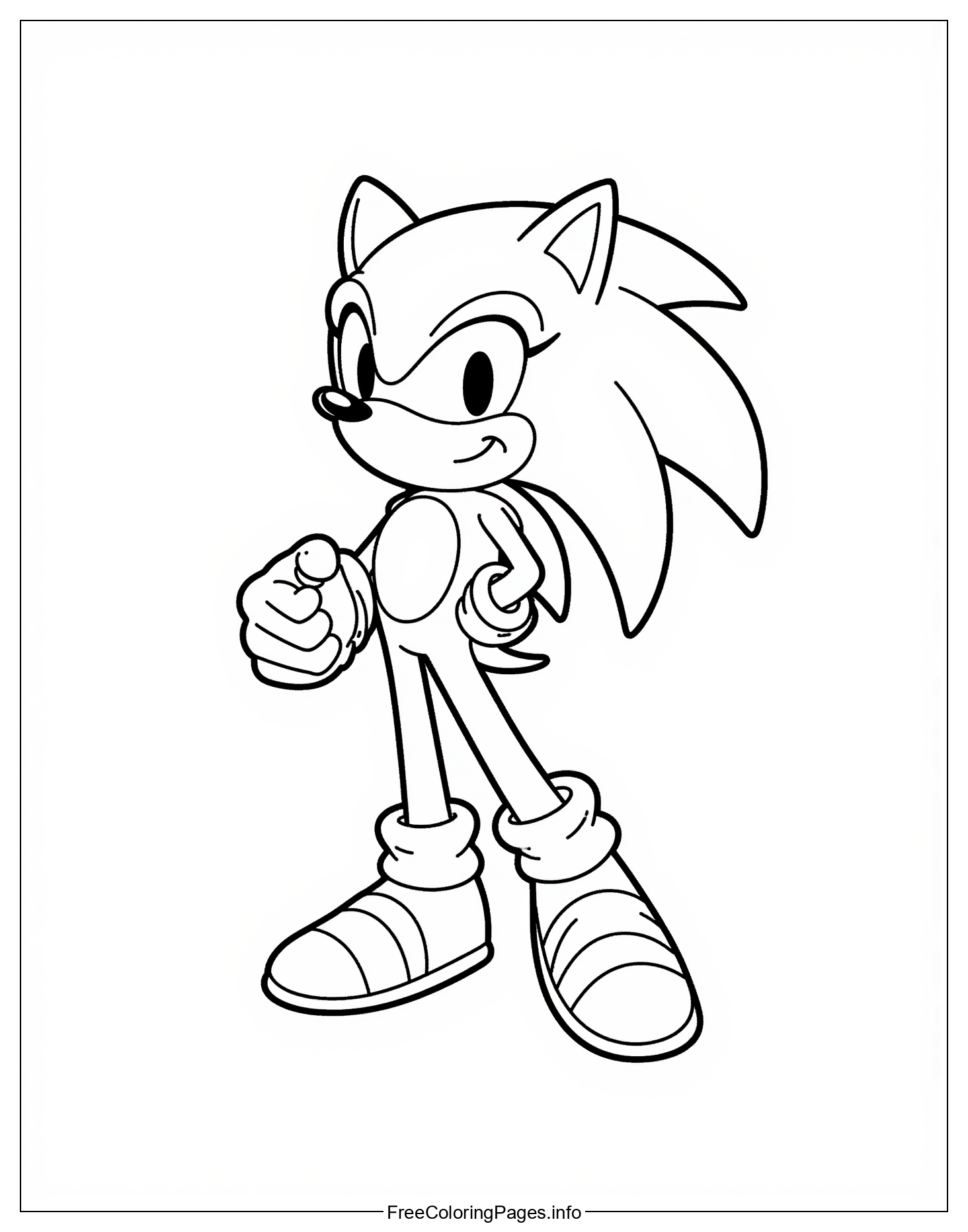 A Fun Printable Activity Sheet Featuring a Colorful and Vibrant Image of the Popular Video Game Character, Sonic The Hedgehog, Perfect for Children to Color In and Express Their Creativity.