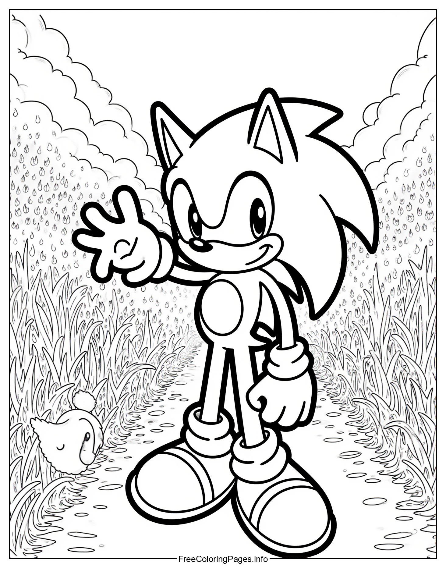 Sonic the Hedgehog Coloring Pages Printable Artwork - Free Downloadable Image for Kids to Color in, Print, and Play