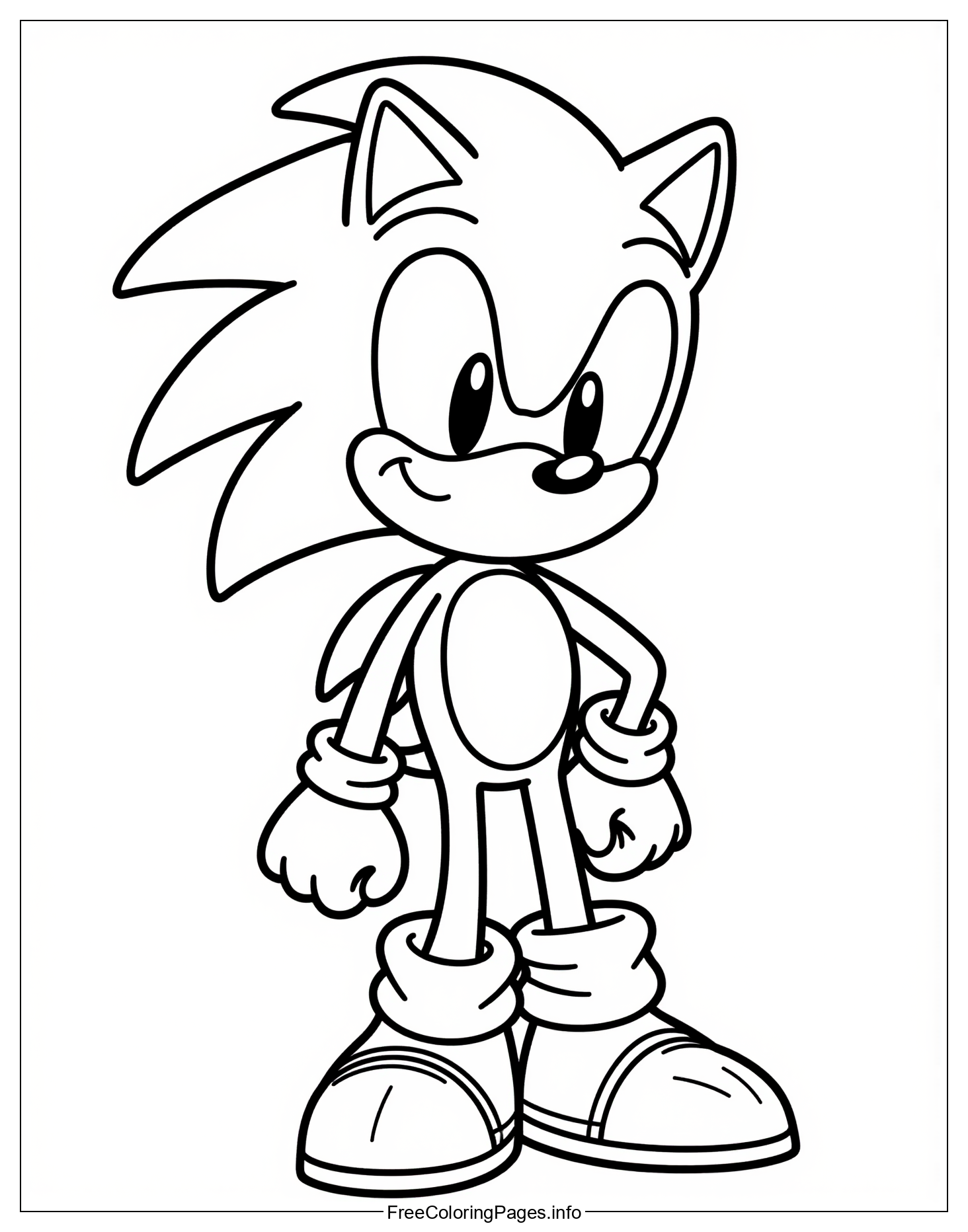 Sonic the Hedgehog Character Free Coloring Page, Downloadable PDF, and Vector File for Fun and Educational Activity