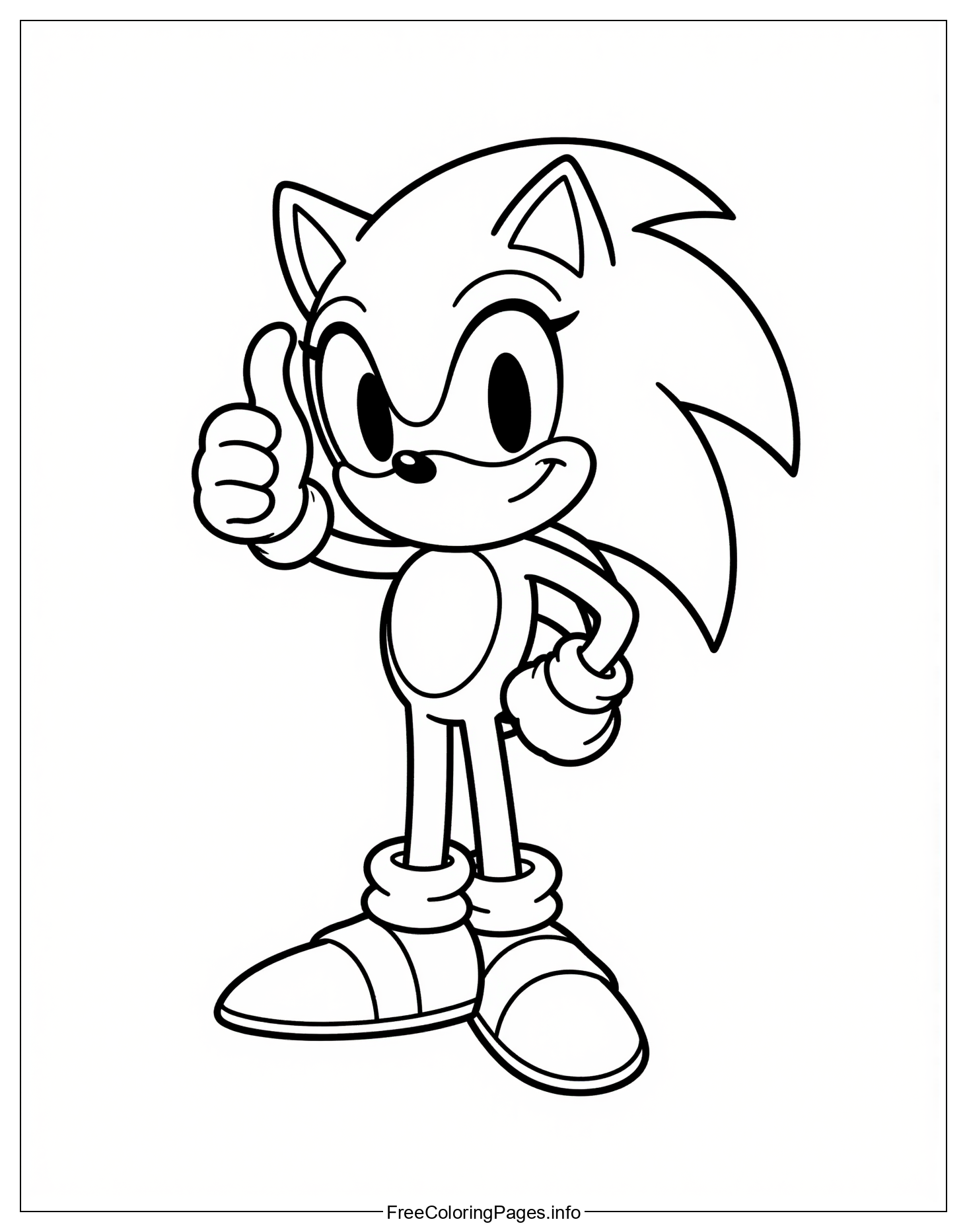 Free Downloadable Colouring Page of Sonic the Hedgehog - A Fun and Exciting Activity for Children to Explore Their Imagination and Artistic Skills
