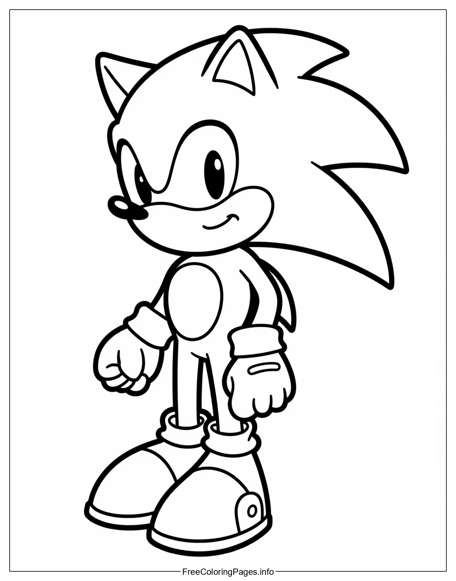 Sonic The Hedgehog Free Color Page, Easy and Fun Activity for Children to Develop Fine Motor Skills and Creativity