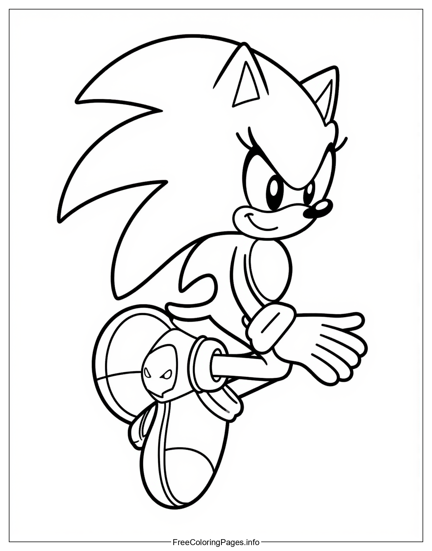 Unique Sonic Character Illustration - Free to Color and Print for Kids of All Ages