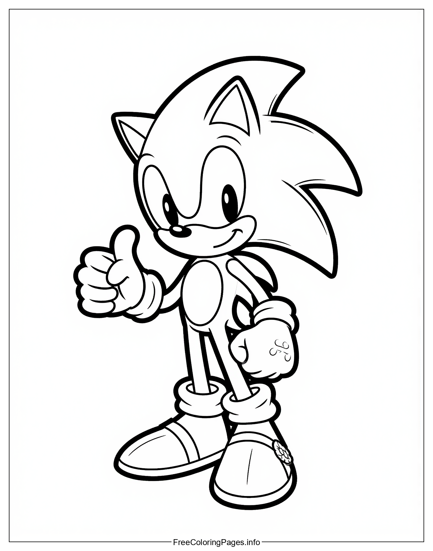 Sonic the Hedgehog Free Coloring Page Download - Printable PDF Image for Childrens Entertainment