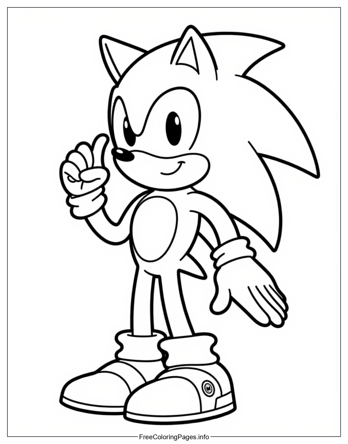 Sonic the Hedgehog Coloring Page Download - Free Printable Colorings for Children