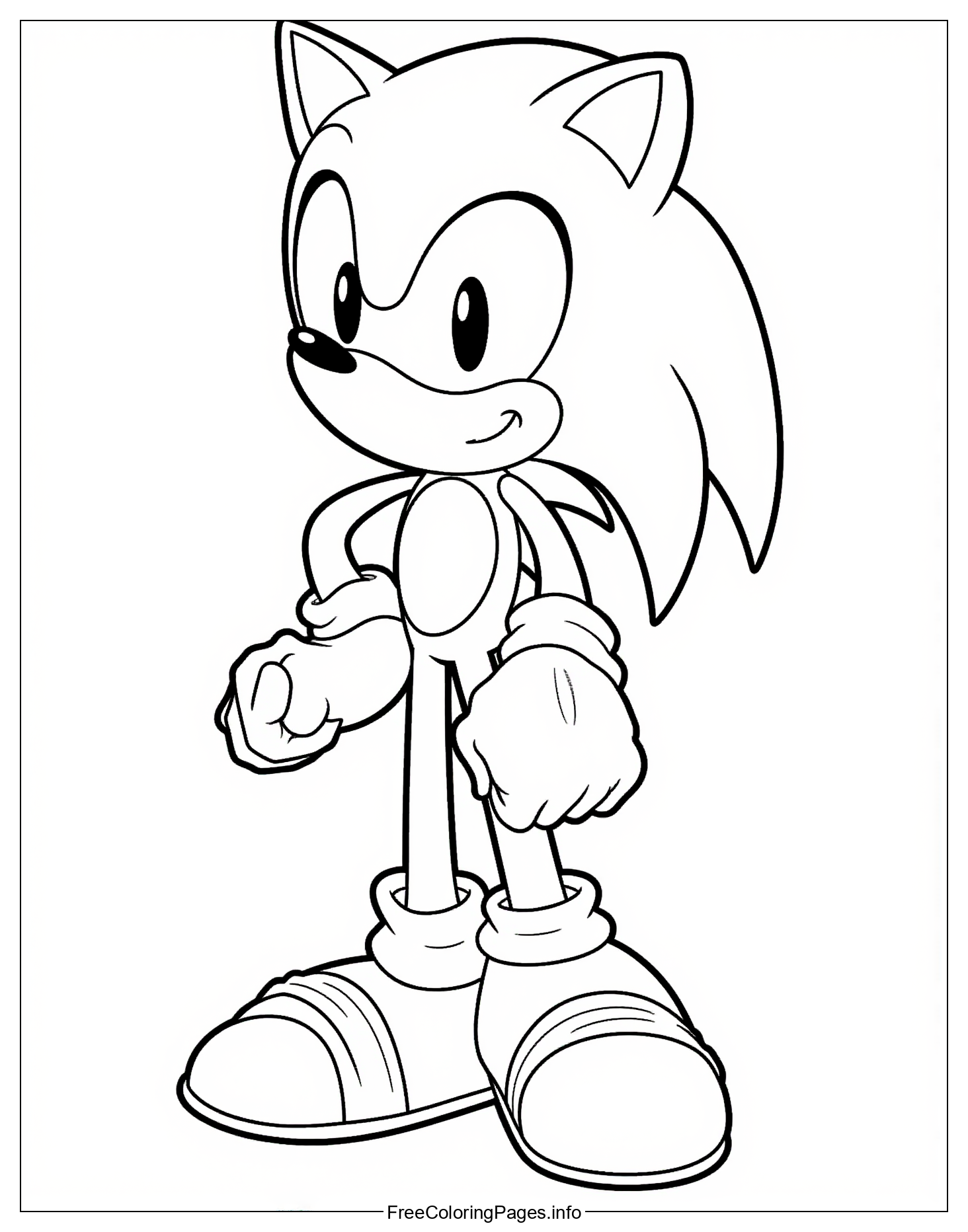 A Detailed and Colorful Illustration of Sonic the Hedgehog, a Beloved Character from the Popular Video Game Series, Available as a Free Printable Coloring Page for Children to Enjoy.