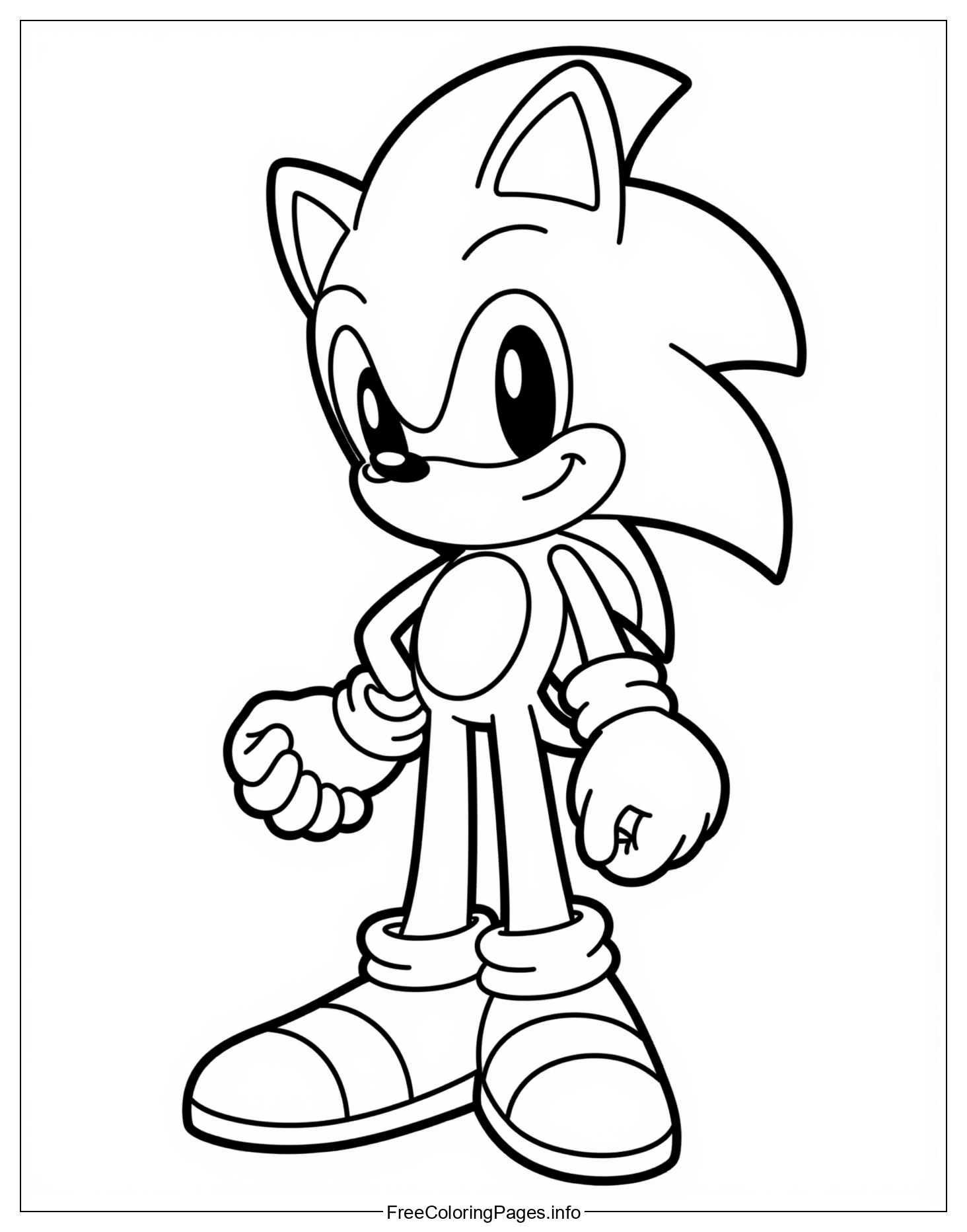 Sonic The Hedgehog Free Coloring Page, Printable Coloring Book Pages for Children, Cool Cartoon Characters to Color