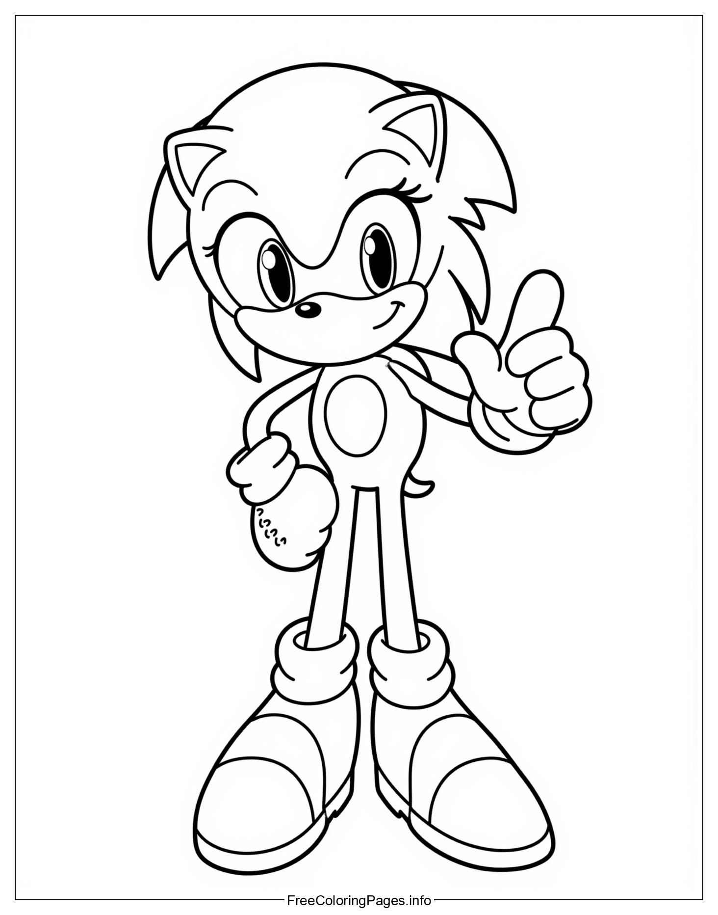 Sonic the Hedgehog Free Coloring Page with Detailed Illustrations of the Blue-Hued Hedgehog Character