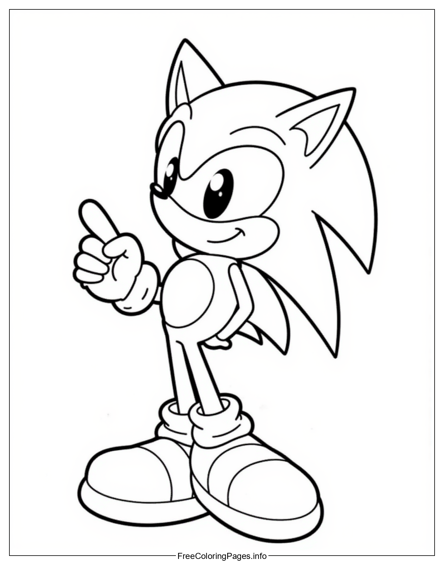 Sonic the Hedgehog Free Printable Coloring Page for Kids and Adults - A High-Quality Image Featuring the Beloved Video Game Character