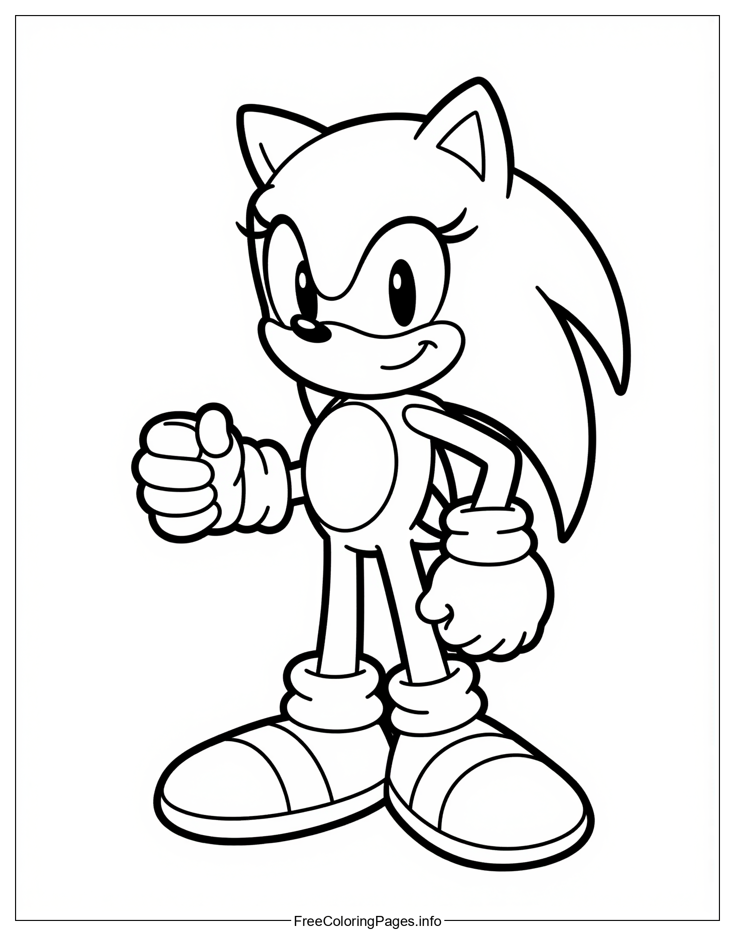 Vintage Cartoon-Style Illustration of Iconic Blue Hedgehog with White Gloves and Shoes, Popular Figure in the Famous Platformer Video Game Franchise Suitable for Childrens Creative Expression and Gaming Enthusiasts Nostalgia