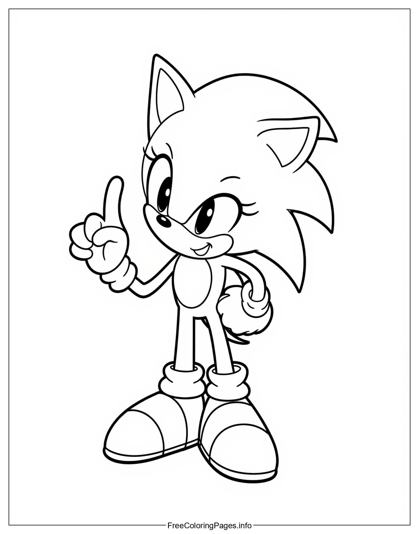 Sonic the Hedgehog Free Coloring Page for Kids - Downloadable PDF Image Printout