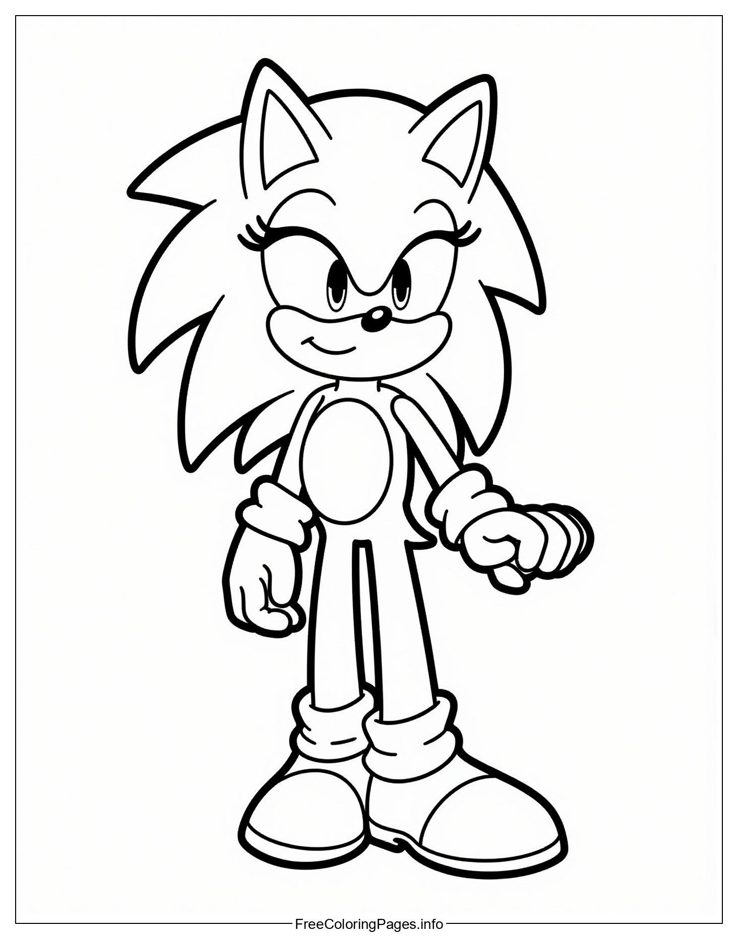 Sonic the Hedgehog Cartoon Character, Blue Hedgehog with Red Shoes and White Gloves in Action Pose, Vector Illustration, High-Quality Image