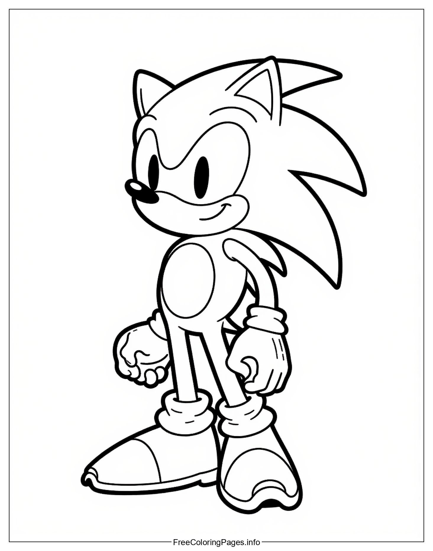 Sonic the Hedgehog Free Coloring Page: A Fun and Colorful Illustration of the Beloved Video Game Character, Perfect for Children to Learn and Enjoy