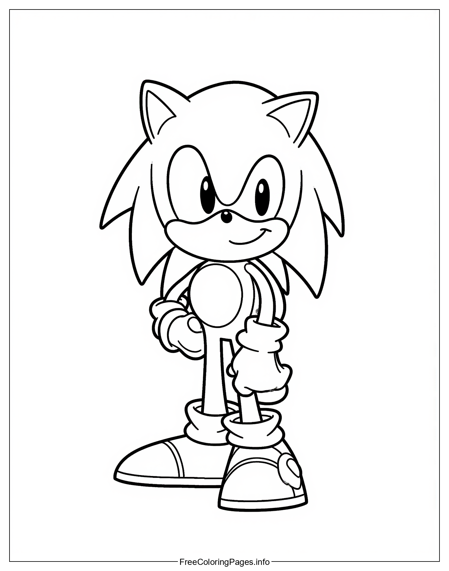 Sonic the Hedgehog Coloring Page: Fun, Free Printable Illustration of Beloved Video Game Character for Children