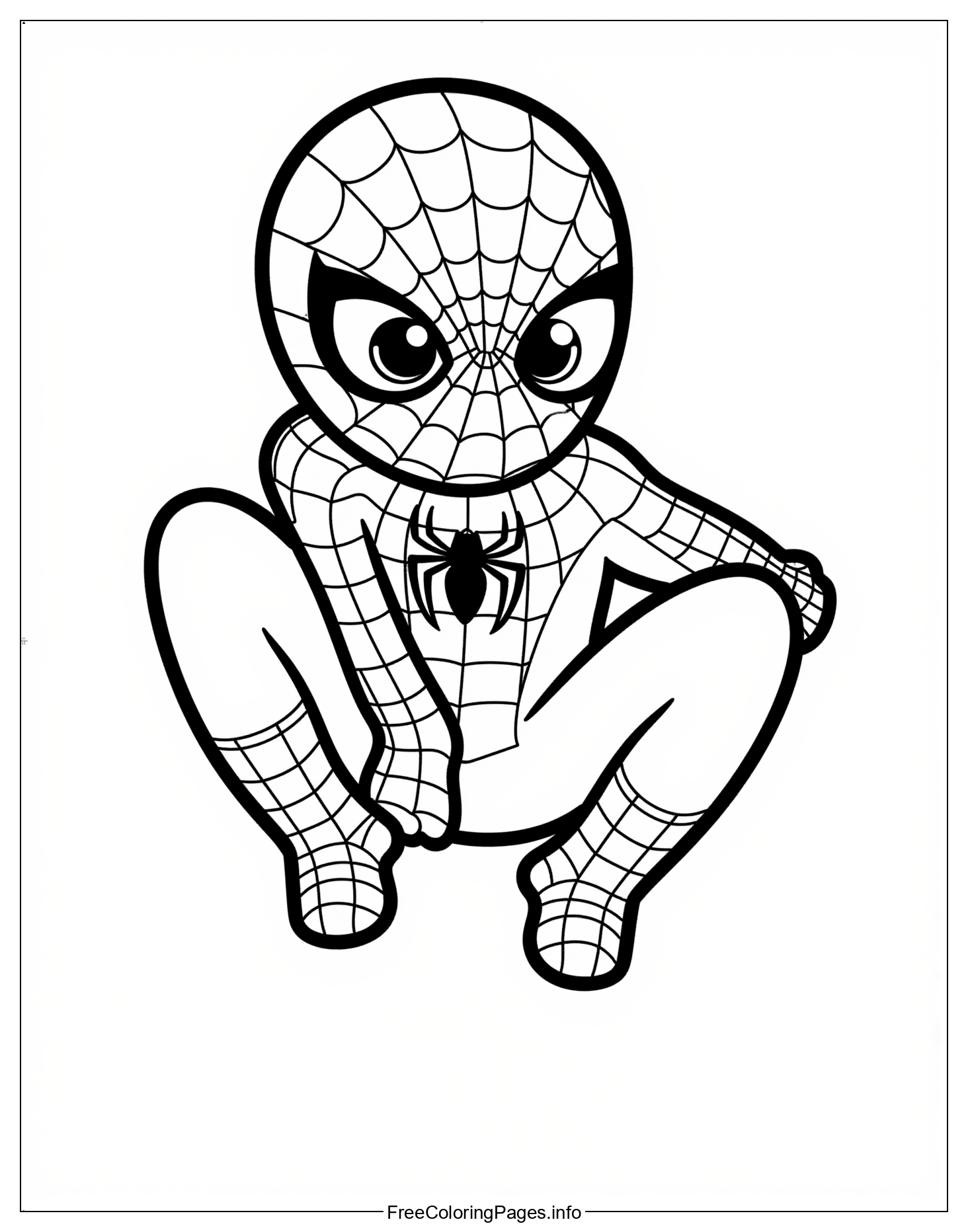 Spider-Man Coloring Page Free Download, Marvel Coloring Book Images For Children