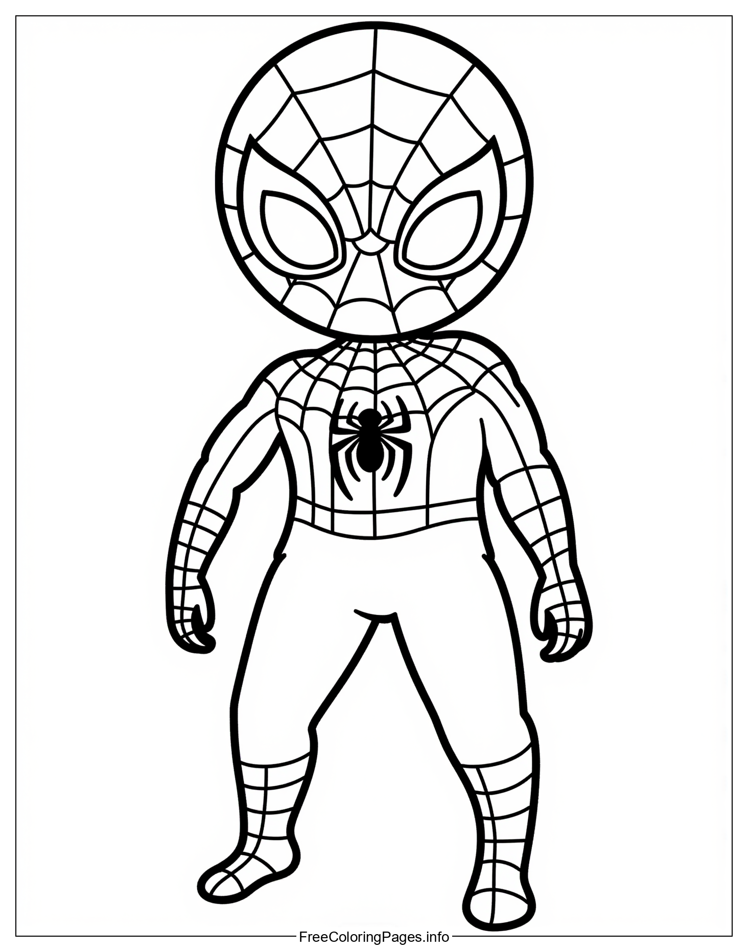 Marvels Beloved Spiderman Character Awaits Your Colorful Touch on This Unique Free Coloring Page