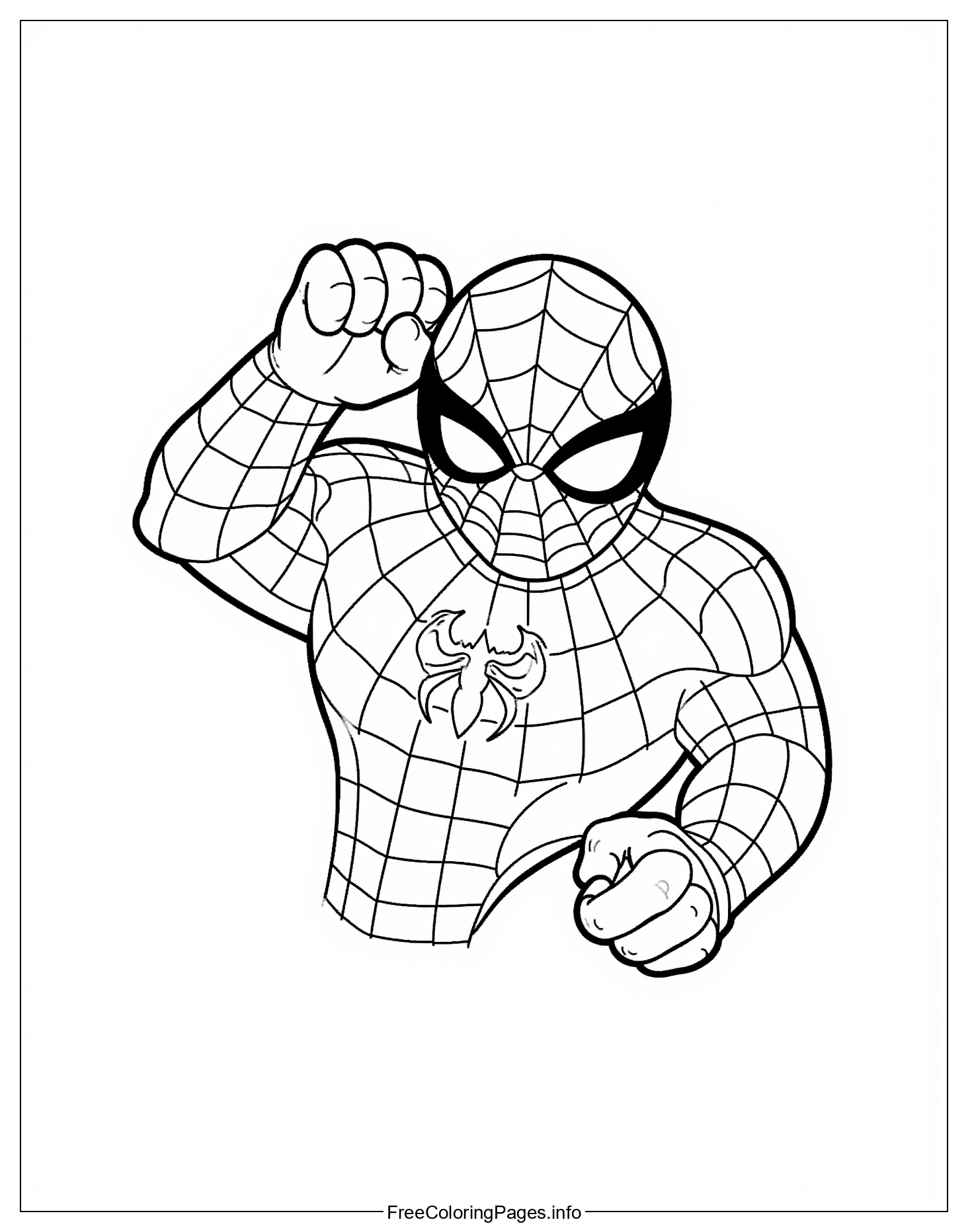 Downloadable Free Spiderman Coloring Book Page Featuring Iconic Superhero Figure