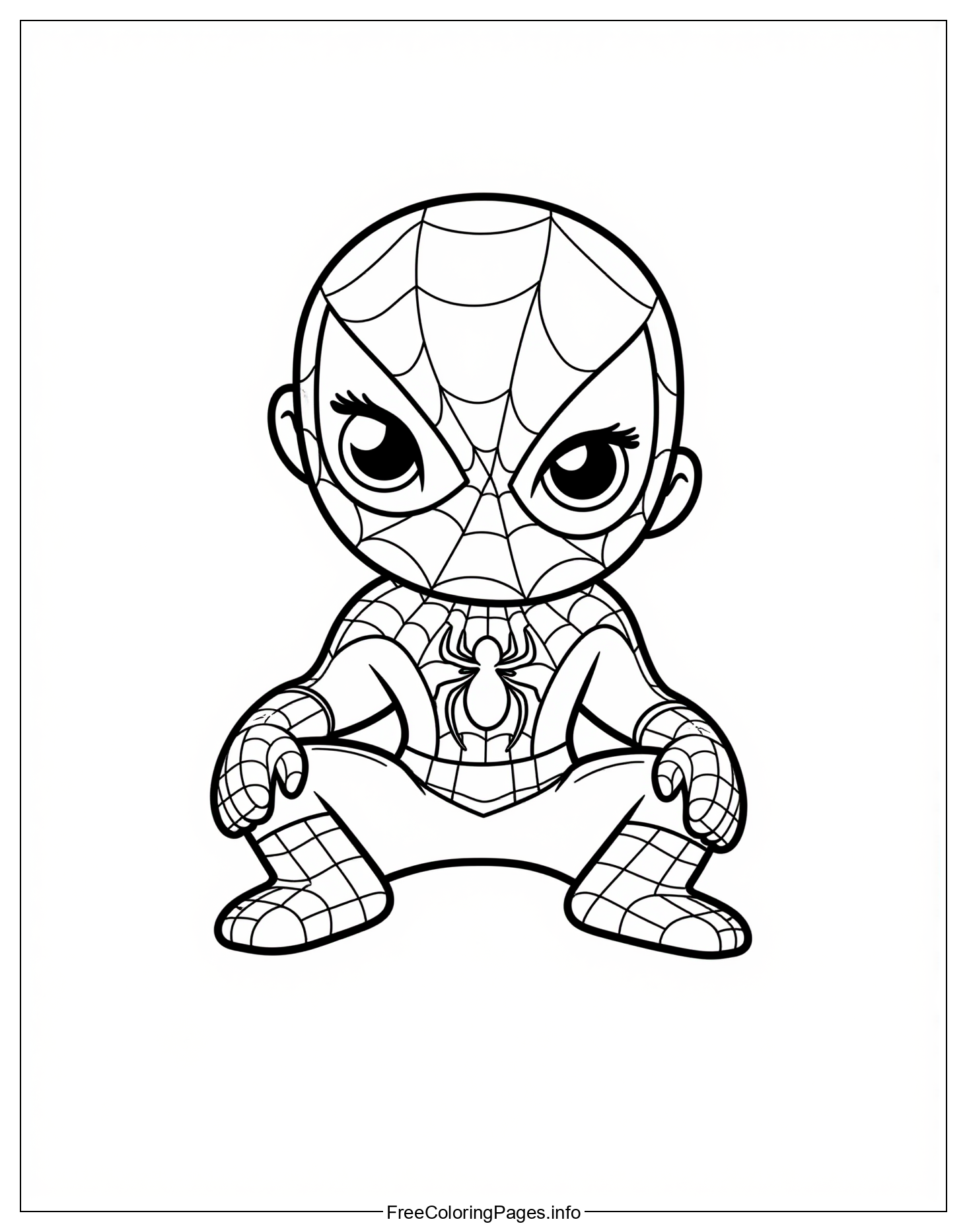 Free Spiderman Coloring Page for Kids: A High-Resolution Printable Image of Your Favorite Superhero