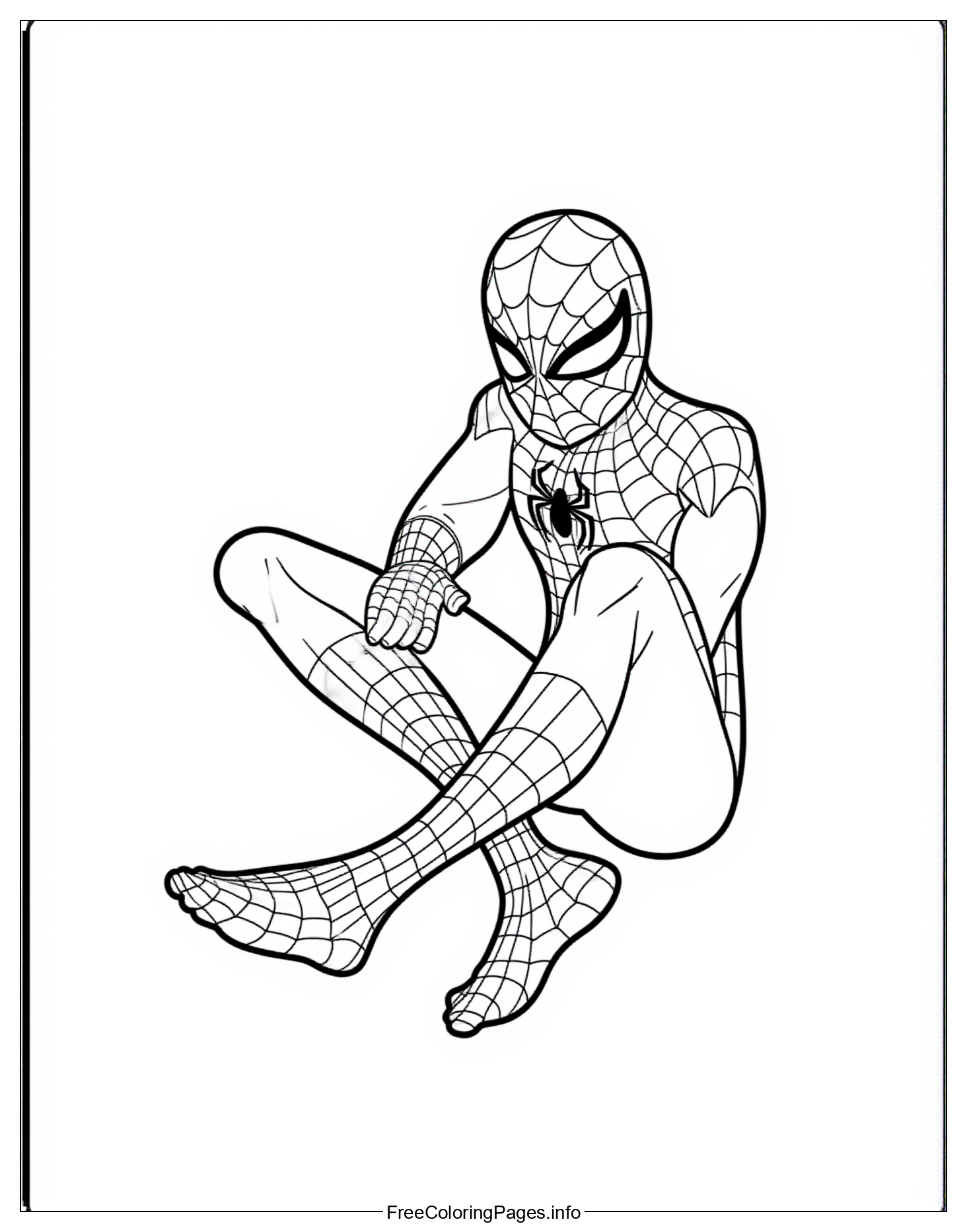Spiderman Coloring Page - Free Downloadable Image for Childrens Fun and Creative Activities