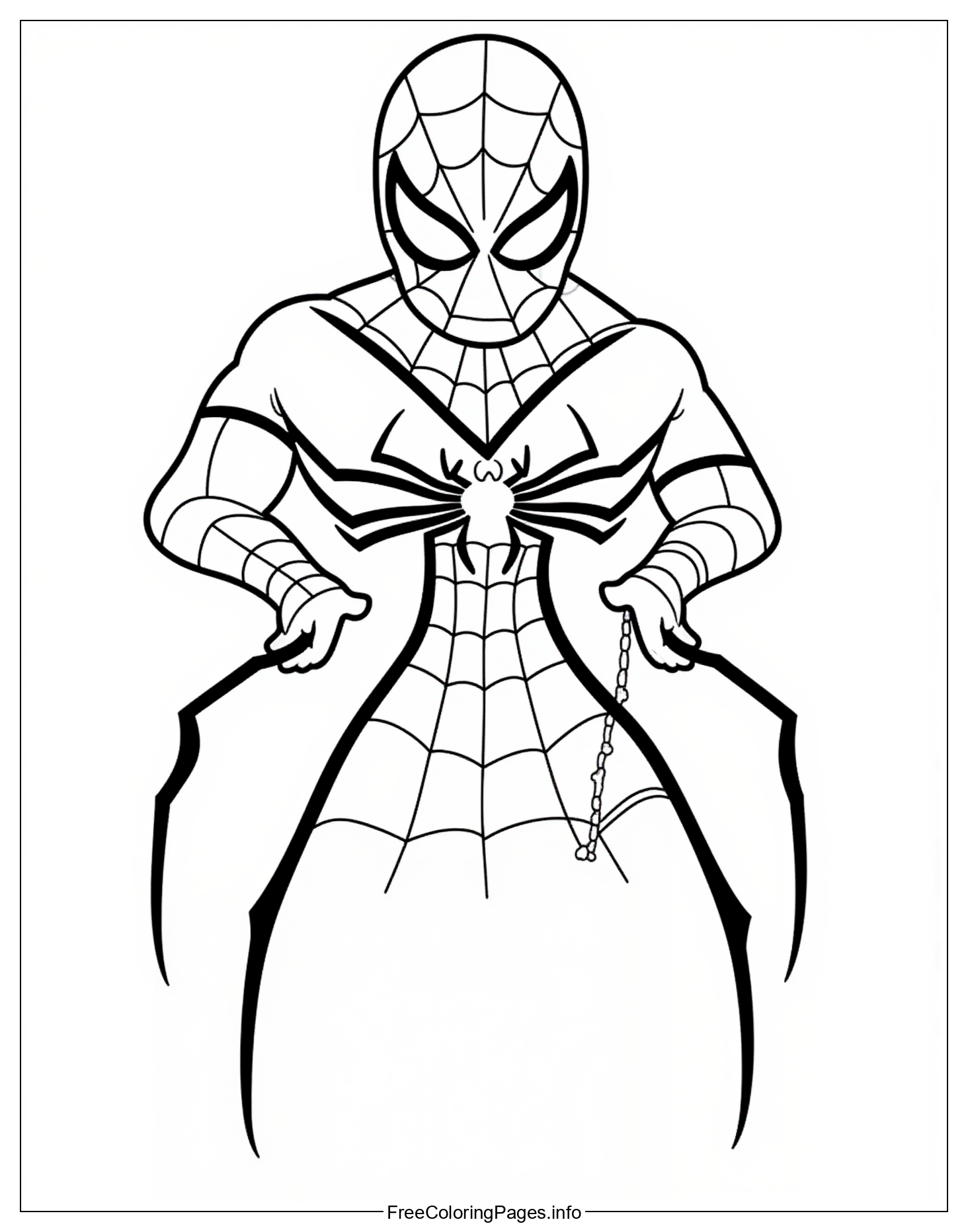 Downloadable Free Printable Spiderman Coloring Book Page for Kids and Adults