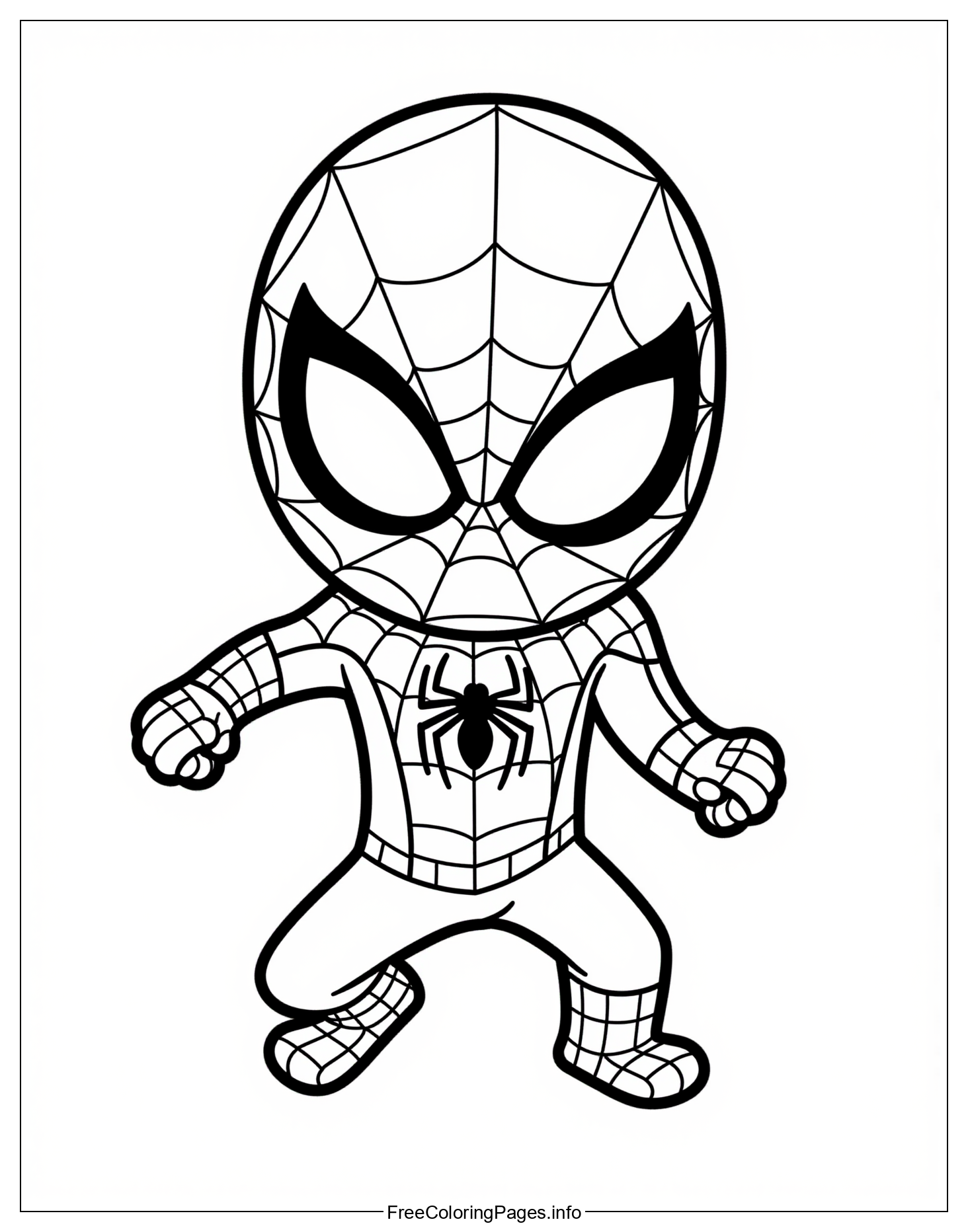 Free Spider-Man Coloring Page for Kids - Colorful Illustration of the Beloved Superhero